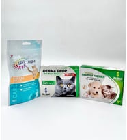 Kediler için EnseDamla + Ağız Damlası + Peynirli vitamin tablet (Karışık)