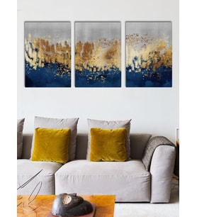 Soyut Sanat Mermer Desen Kanvas Tablo Seti 3 Adet x 40x55cm (Karışık)