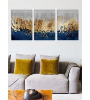 Soyut Sanat Mermer Desen Kanvas Tablo Seti 3 Adet x 40x55cm (Karışık)