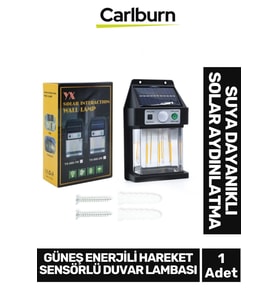 Su Geçirmeyen Kolay Montaj Kablosuz Güneş Enerjili Hareket Algılama Sensörlü Duvar Lambası
