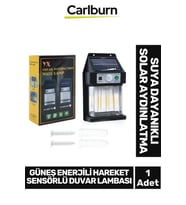 Su Geçirmeyen Kolay Montaj Kablosuz Güneş Enerjili Hareket Algılama Sensörlü Duvar Lambası