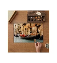 Gondollar - Venedik - İtalya Tasarımı 240 parça Ahşap Puzzle Ahşap Kutuda MP01343
