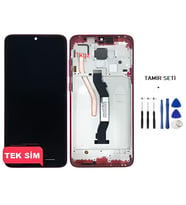 Tkgz - Xiaomi Redmi NOTE 8 PRO Uyumlu Lcd Ekran Dokunmatik Servis ÇITALI KIRMIZI + TAMİR SETİ