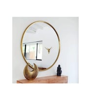Helya Gold Metal Duvar Aynası