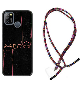 INFINIX Smart 4 5 6 Zero 8 S5 Pro Kılıf Boyun Asklı Rasta Silikon Meow 1657