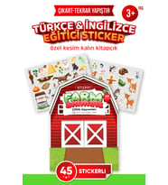 Eğitici Sticker Aktivite Kitabı Türkçe & İngilizce  a4  + 45 ad. (Çiftlik Hayvanı) Sticker Etiket