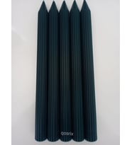 qosrix 5'li Petrol Yeşili Şamdan Soya Mumu 1. Kalite Doğal Vanilya Kokulu Uzun Çubuk Konik Mum Dekoratif