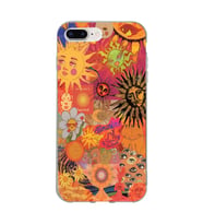 Iphone 7 Plus / 8 Plus Uyumlu Vintage Kolaj Desenli Şeffaf Telefon Kılıfı