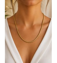 CM Jewelry Gold Çelik Yılan Zincir Kolye