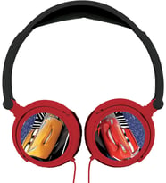 Disney Pixar Arabalar Flash McQueen Stereo Kulaklık, Sınırlı Ses Gücü, Katlanabilir ve Ayarlanabilir, Kırmızı/Siyah, HP010DC