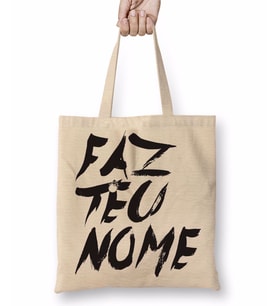 Faz teu Nome Bez Çanta Uzun Saplı