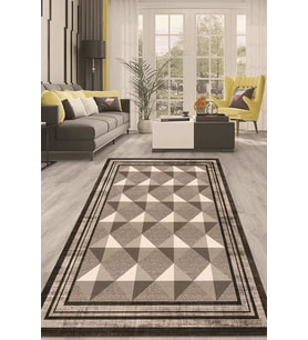 Dijital Kaymaz Taban Yıkanabilir Modern Renkli Salon Halısı Mutfak Halısı Yolluk ND-HT-977 (Kahverengi)