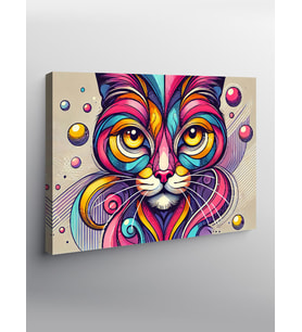 Kanvas Tablo Soyut Kedi Sanatı