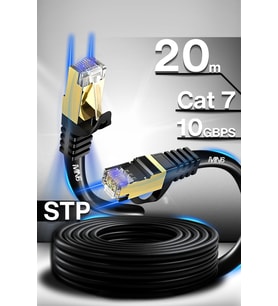 MN6 M109F Cat7 Kablo 20 Metre/Bakır Tel-10gbps-50 Mikron Altın Kaplama/20M Cat7 Ethernet Kablosu