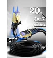 MN6 M109F Cat7 Kablo 20 Metre/Bakır Tel-10gbps-50 Mikron Altın Kaplama/20M Cat7 Ethernet Kablosu