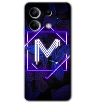 Redmi Note 13 Pro 5G Kılıf HD Desen Baskılı Kılıf - Dark Neon Yaprak M Harfi