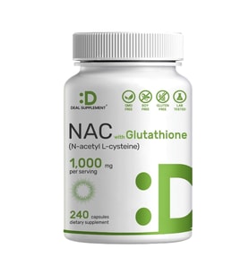 DEAL SUPPLEMENT (N-Acetyl Cysteine) 1000mg Reduced Glutathione 240 Capsul.