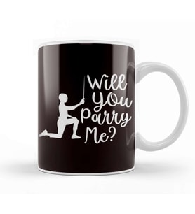 Funny Fencer Fencing Groom Bride Rapier Saber Duel Sports Kupa Bardak Porselen