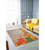 Turuncu Çınar 3D Kaymaz Tabanlı Dekoratif Halı CNR03 - 100 x 160 cm