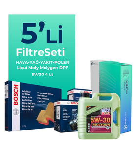 BOSCH Ford Focus 1.6 Dizel Filtre Bakım Seti Liqui Moly Motor Yağlı (2005-2012) 5 Li