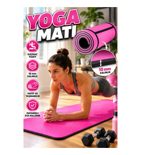 10 mm Yoga ve Pilates Matı – Çift Taraflı Kaymaz EVA Fitness Egzersiz Minderi