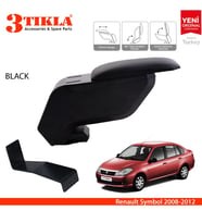Renault Symbol 2008-2012 Delmesiz Çelik Ayaklı Siyah Kolçak Kol Dayama