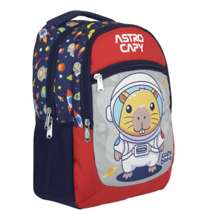 Capybara Erkek Çocuk Astronot İlkokul Okul Sırt Çantası - Lacivert - Kırmızı - 5227