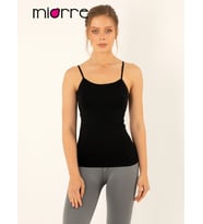 Miorre Seamless Dikişsiz İnce Askılı Tişört (Siyah)