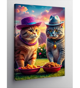 Kanvas Tablo Kedi Ailesi