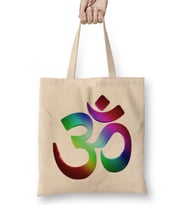 Ohm Spiritual Om Yoga Meditation Gift Aum Symbol 01 Bez Çanta Uzun Saplı