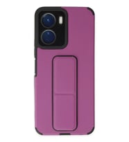 Newface Vivo Y16 Kılıf Mega Standlı Silikon - Mor