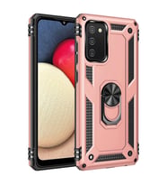 Samsung Galaxy A03s Kılıf Sofya Yüzüklü Silikon Kapak - Rose