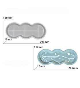 SİLİKON KALIP İTHAL ÜÇLÜ YUVARLAK MUHTELİF ALTLIK TABAK KALIP EPOKSİ REÇİNE KALIP HB220-0123 (Beyaz)