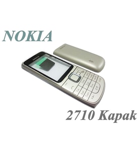 Nokia 2710 Kapak Nokia 2710 uyumlu Gri Renk Ön Kapak Arka Kapak Tuş Takımı