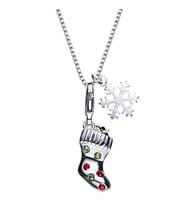 Monemel Kristal Taşlı Noel Kolye (Altın Kaplama)