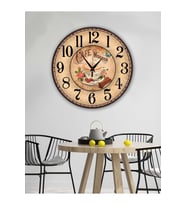 BİLGE LAZER Retro Tasarımlı Duvar Saati 35x35 Cm (Desenli)