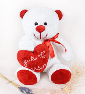 Bubblebear İyi Ki Varsın Kalpli Sevimli Peluş Ayıcık 45 cm