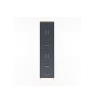 Hyperion Dolap 3 Raflı 3 Çekmeceli 4 Kapaklı 60x44x243 Çam-Antrasit