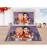 BK Gift Kişiye Özel Sevgililer Karikatürlü 1000 Parça Profesyonel Puzzle-57