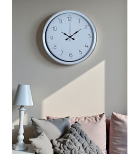 Sade Tasarım Beyaz 40 Cm Metal Standart Duvar Saati