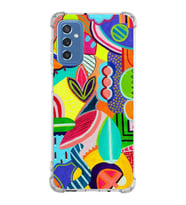 PrintiFy Samsung Galaxy M52 Uyumlu Retro Color 6 Baskılı Şeffaf Köşe Korumalı Antişok Kılıf