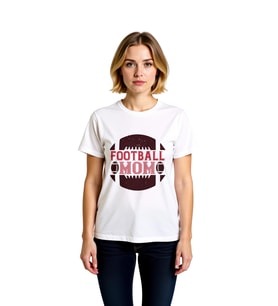 Kadın Futbol Annesi Temalı Kask Top Baskılı Rahat Kesim Kısa Kollu Pamuk Tişört Günlük Modern Şık
