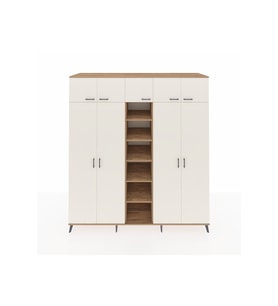 Kronos Dolap 12 Raflı 9 Kapaklı 2 Askılı 220x59x243 Çam-Aytaşı/Çam