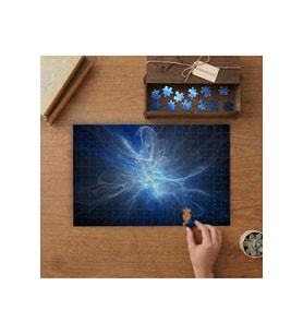 Soyut Mavi Duman Tasarımı 240 parça Ahşap Puzzle Ahşap Kutuda MP01075