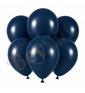Derin Okyanus Renk Lateks Retro Balon (30 cm) - 6 Adet