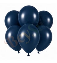 Derin Okyanus Renk Lateks Retro Balon (30 cm) - 6 Adet