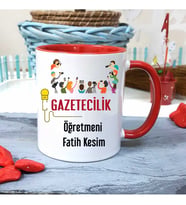Gazetecilik Öğretmenine Özel Öğretmenler Günü Hediyesi Kişiye Özel Kupa Bardak