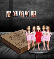 Kişiye Özel Bride To Be Bekarlığa Veda Karikatürlü Ahşap Biblo Kutulu Mod1