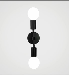 Rys Retro Siyah Metal 2 li Dekoratif Rustik Duvar Aplik