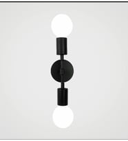 Rys Retro Siyah Metal 2 li Dekoratif Rustik Duvar Aplik